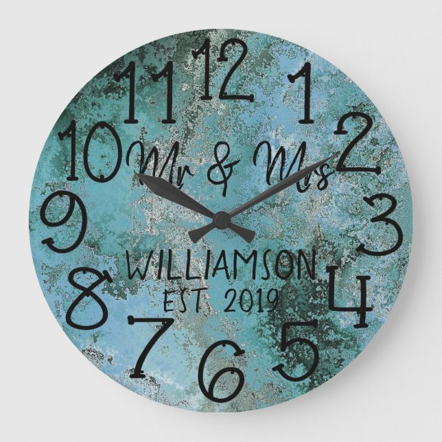 Grande Horloge Ronde Rustic Personalized Distressed Rust Custom (Recto)