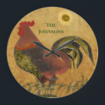 GRANDE HORLOGE RONDE RUSTIC ROOSTER AMERICANA FAMILY<br><div class="desc">I love this photo and this rooster. I have the photo on the wall in my living room in New York — so it doesn't matter where you live, if you fall love with this piece of art photographiy. Can make a unique venin idea for another rural country farm or...</div>