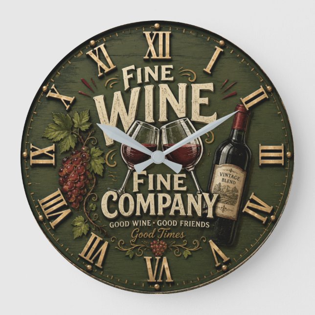 Grande Horloge Ronde Rustic Vineyard Wine Lover (Recto)