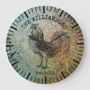 Grande Horloge Ronde Rustic Vintage Antique Family