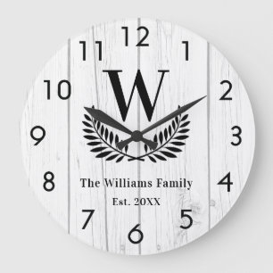 Grande Horloge Ronde Rustic white family