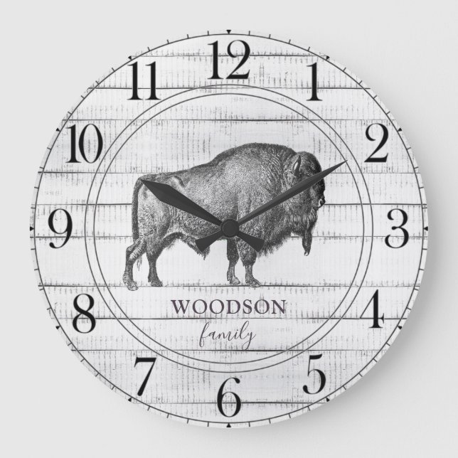 Grande Horloge Ronde Rustic Wood Family (Recto)
