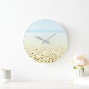 Grande Horloge Ronde Sable et mer Calme Côté