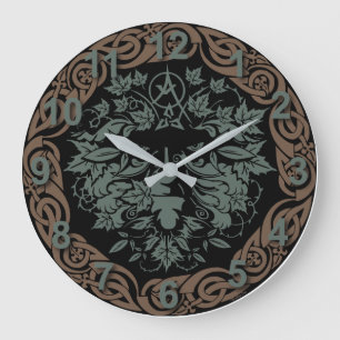 Grande Horloge Ronde Sac fourre-tout de Green Man
