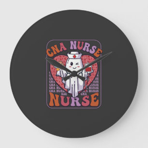 Grande Horloge Ronde Sac infirmière Cna Halloween fantôme stéthoscope s