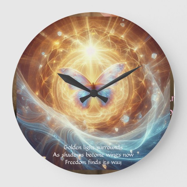 Grande Horloge Ronde Sacred Transformation - Luminous Butterfly Clock (Recto)