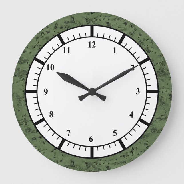 Grande Horloge Ronde Sage Green Cork Look Wood Grain (Recto)