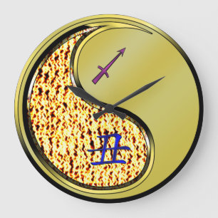 Grande Horloge Ronde Sagittaire & Bœuf de Métal