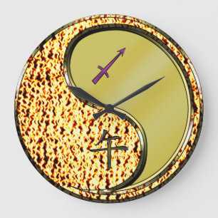 Grande Horloge Ronde Sagittaire & Cheval de Métal