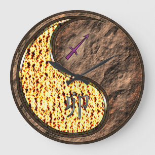 Grande Horloge Ronde Sagittaire & Lapin de Terre
