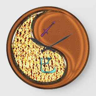 Grande Horloge Ronde Sagittaire & Serpent de Bois
