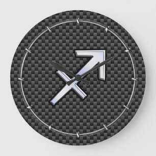 Grande Horloge Ronde Sagittarius Zodiac Sign Carbon Fiber Print
