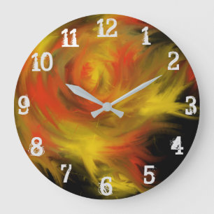 Grande Horloge Ronde Saint Esprit Feu Chrétien Culte Art Peinture