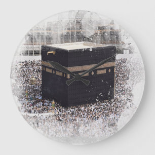Grande Horloge Ronde Saint Kaaba, Masjid Al Haram, aquarelle illustrée