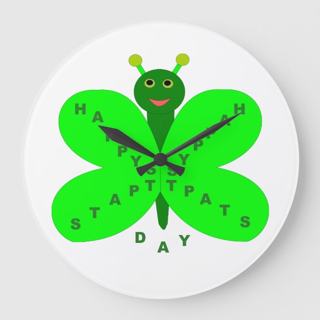 Grande Horloge Ronde Saint-Patrick Butterfly Wall Clock (Recto)