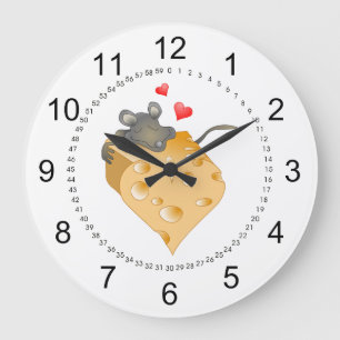 Grande Horloge Ronde Saint-Valentin au fromage
