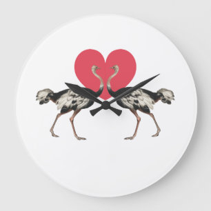 Grande Horloge Ronde Saint-Valentin Autruche