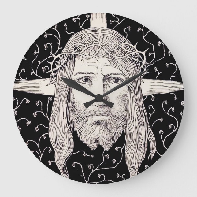 Grande Horloge Ronde Sainte Face de Jésus Christ (Recto)