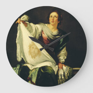 Grande Horloge Ronde Sainte Véronique Art Le Miracle du Saint Visage