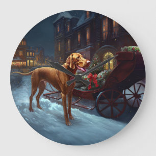 Grande Horloge Ronde Saison de Noël de Vizsla