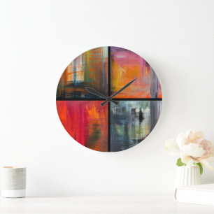 Grande Horloge Ronde Saisons Peinture par Alfred Fox