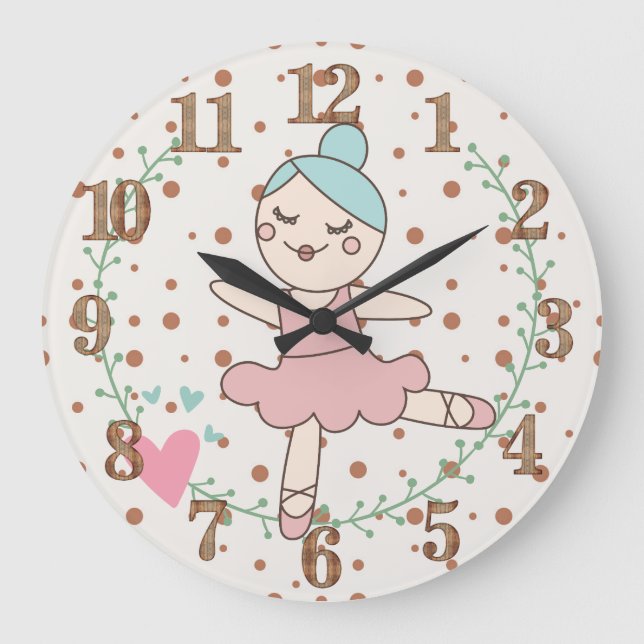 Grande Horloge Ronde Salle de soins infirmiers danse Ballerina (Recto)