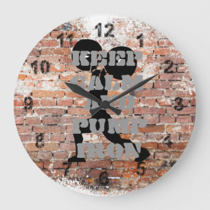 GRANDE HORLOGE RONDE SALLE DE SPORT GRUNGE GÉNIALE