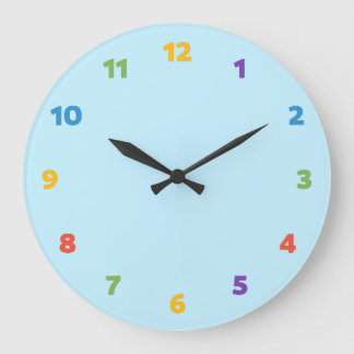 Grande Horloge Ronde Salle pour enfants colorée