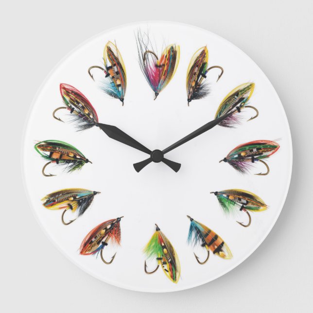 Grande Horloge Ronde Salmon fly wall clock (Recto)