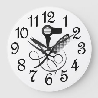 Grande Horloge Ronde Salon de coiffure moderne