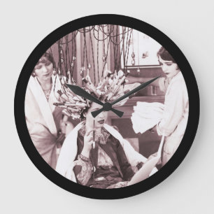 Grande Horloge Ronde Salon de coiffure rétro