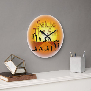 Grande Horloge Ronde Saluer L'Horloge Du Mur Du Soleil