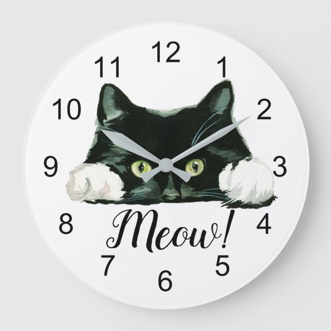Grande Horloge Ronde Salut ! Chat (Recto)