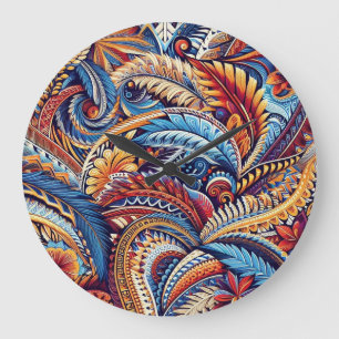 Grande Horloge Ronde samoan, la culture polynésienne inspiré motif