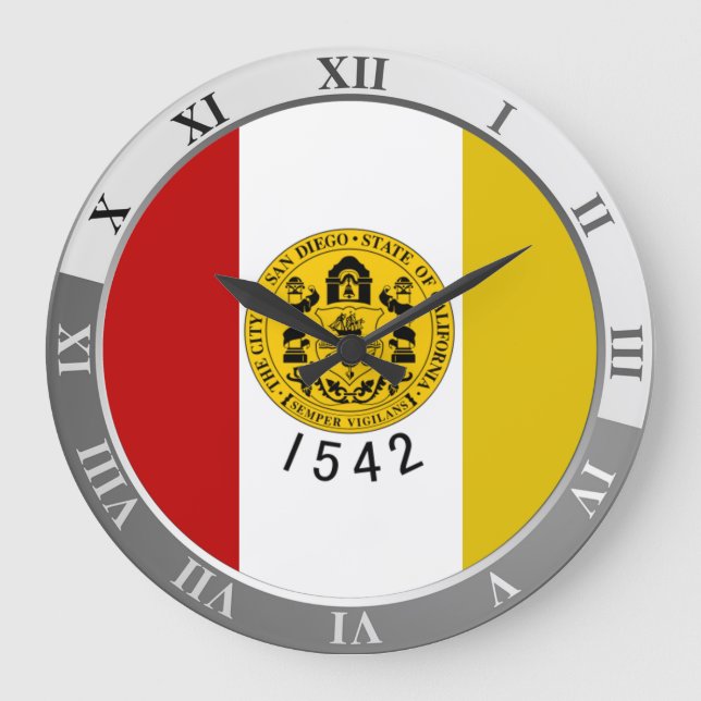 Grande Horloge Ronde San Diego flag Large Clock (Recto)