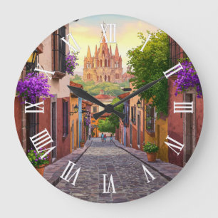Grande Horloge Ronde San Miguel de Allende Mexique Voyage Aquarelle