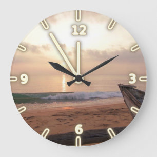 Grande Horloge Ronde Sand Ocean Sky Sunset  , Beach