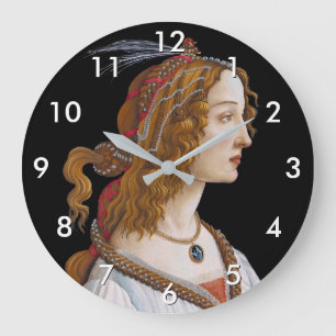 Grande Horloge Ronde Sandro Botticelli - Portrait de Simonetta Vespucci