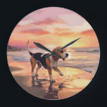 Grande Horloge Ronde Sandy Paws Chien Beagle sur le coucher du soleil d<br><div class="desc">Plongez dans la beauté tranquille de notre chien "Sandy Paws and Sunset Hues" sur le coucher du soleil de plage. Cette scène captivante saisit l'essence d'une soirée parfaite au bord de l'eau, avec un fidèle compagnon canin qui profite du sable doré et des teintes époustouflantes du soleil couchant. Que vous...</div>