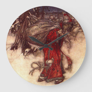 Grande Horloge Ronde Santa Claus Arthur Rackham