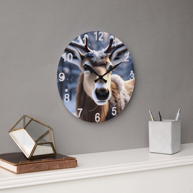 Grande Horloge Ronde Santas Assez Près De Rindeer, (Bureau)