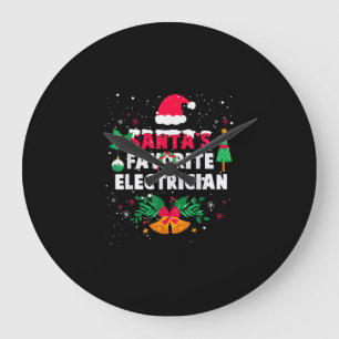 Grande Horloge Ronde Santas Electricien favori Noël Noël Noël Cadeau