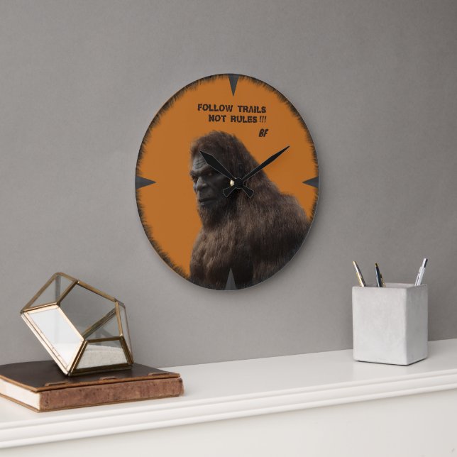 GRANDE HORLOGE RONDE SASQUATRICE BIGFOOT (Bureau)