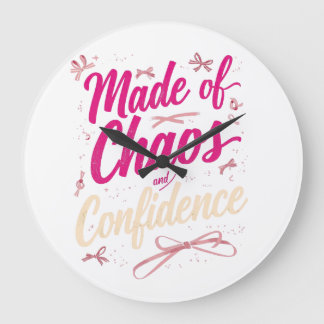 Grande Horloge Ronde Sassy Pink Typography Chaos And Confidence