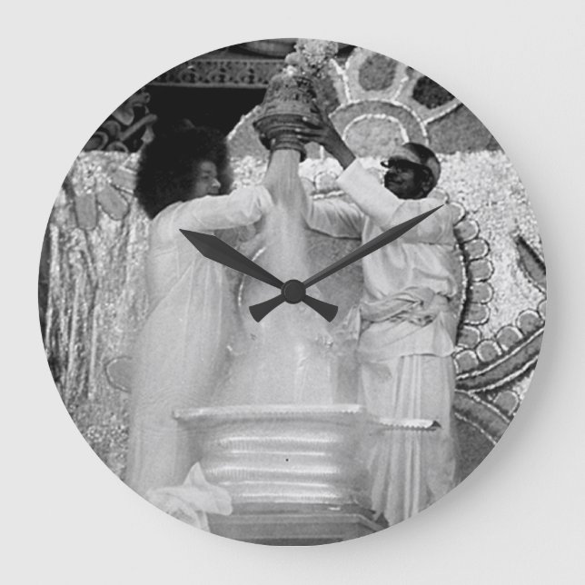 Grande Horloge Ronde Sathya Sai Baba Round Large Wall Clock (Recto)