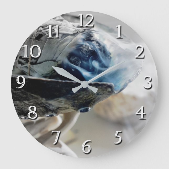 Grande Horloge Ronde Sauge Brûlante Fumée Métaphysique Ésotérique Burea (Recto)