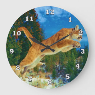 Grande Horloge Ronde Sautant l'horloge de puma (puma)