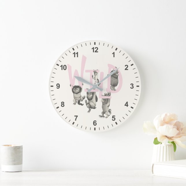 Grande Horloge Ronde SAUVAGE | Wild Things et Max - Rose (Maison)
