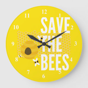 Grande Horloge Ronde Sauver Les Abeilles ALVEOLE POT À MIEL