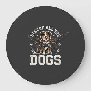 Grande Horloge Ronde Sauver Tous Les Chiens Vintage Chien
